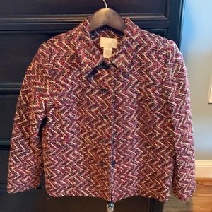 Lined stylish jacket red/black/tan